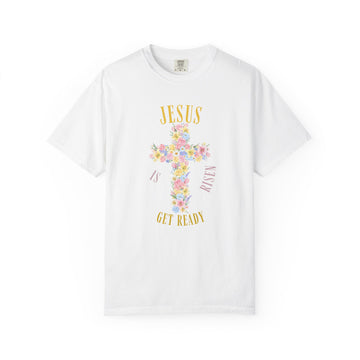 Floral Cross 'Jesus Is Coming Get Ready' T-Shirt