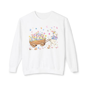 Easter Bunny Wagon Sweatshirt – Cute Pastel Egg Cart Crewneck