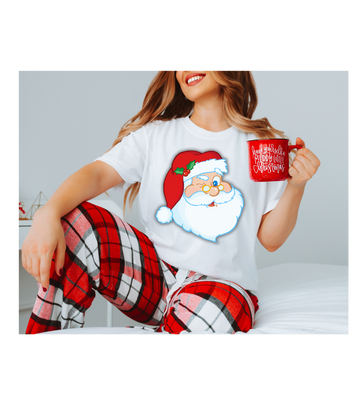 Christmas Santa T-Shirt - Festive Holiday Casual Tee